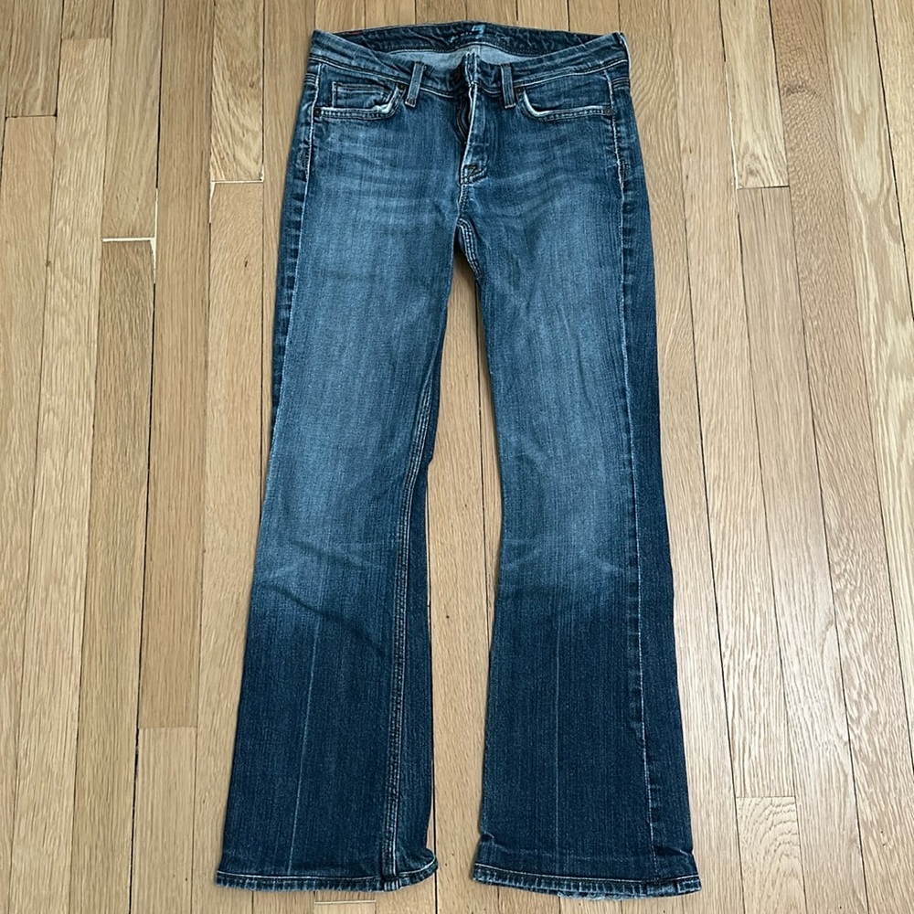 7 for all mankind flared hemmed jeans